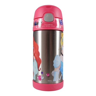 THERMOS FUNTAINER 12 Ounce Stainless Steel Vacuum Insulated Kids Straw  Bottle, Princess & FUNTAINER 12 Ounce Stainless Steel Vacuum Insulated Kids